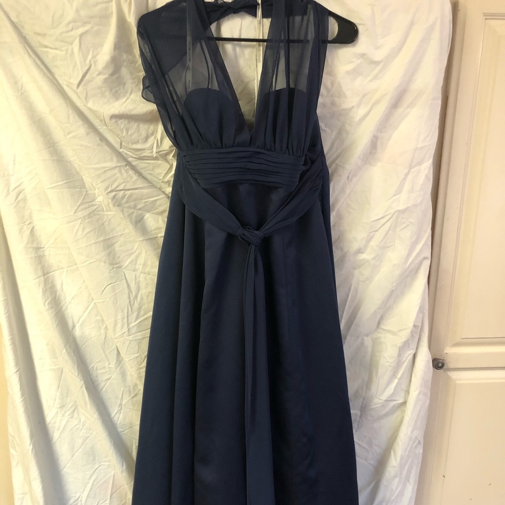Long navy/blue David’s Bridal dress